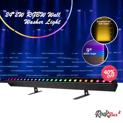 ไฟวอชไลท์ IP20 DMX512 โซลูชันเพลงอัจฉริยะขั้นสูง 24*2W ไฟ LED RGBW บาร์เชิงเส้น Wall Washer