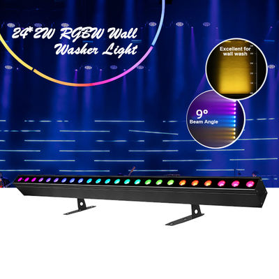 ไฟวอชไลท์ IP20 DMX512 โซลูชันเพลงอัจฉริยะขั้นสูง 24*2W ไฟ LED RGBW บาร์เชิงเส้น Wall Washer