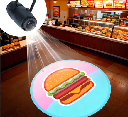 โลโก้โปรเจคเตอร์ 40W ไฟโฉมแบบกําหนดเอง โปรเจคเตอร์ GOBO สําหรับธุรกิจร้านค้า สําหรับโฆษณาร้านค้าและงานแต่ง