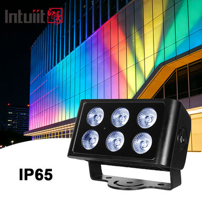 DMX512 RGBW สีสันแสงหน้าต่างภายนอกอลูมิเนียม LED 6x5W เครื่องซักผนัง อาคารพาณิชย์