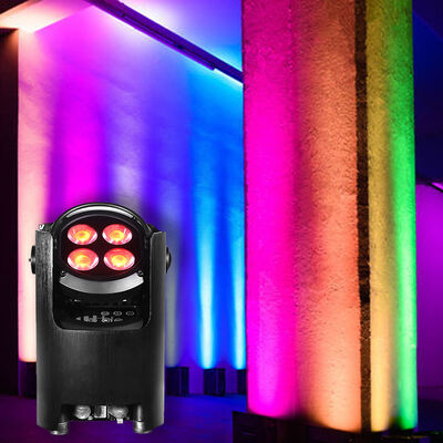 4*12W RGBW IP54 แบตเตอรี่ไร้สาย ไฟ LED ไฟสโปตสําหรับการใช้งานสวน