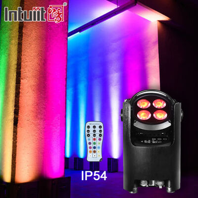 ไฟส่องสว่าง LED แบบไร้สาย DMX แบบพกพา 4x12w 4in1 RGBW