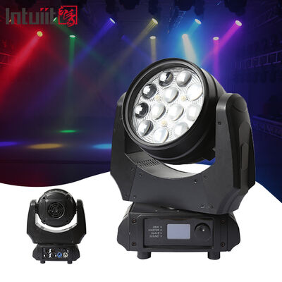 5-60 องศาซูม LED Moving Head Wash 12x10W RGBW 4in1 Mini Stage Light ความสว่างสูง DMX สำหรับ Professional Show Party