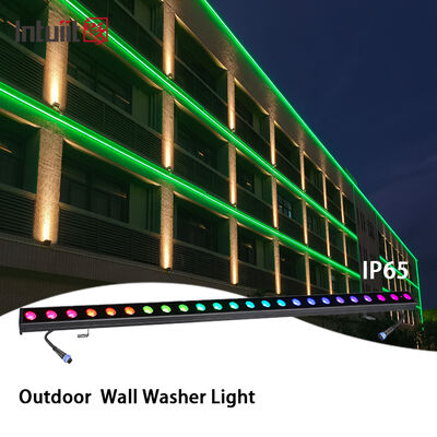 แสง LED ปรับปรุงผนังกลางแจ้ง IP65 RGBW 24*2W 4-in-1 DMX512 สายสเตจแสงสว่าง