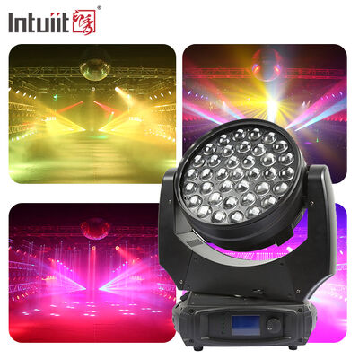 37x10W 4in1 RGBW LED Moving Head Zoom Wash Light DMX512 อุปกรณ์เวทีมืออาชีพสําหรับบาร์งานแต่งสโมสรกลางคืน