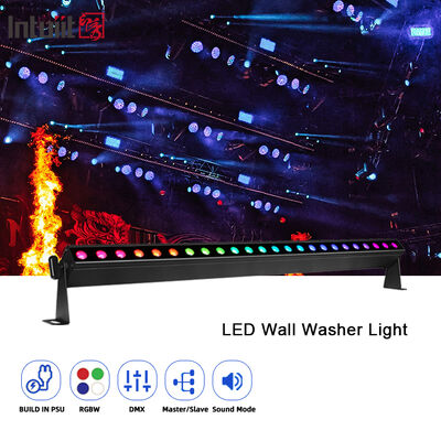 เครื่องล้างผนัง LED 9 องศามืออาชีพ 24x2W RGBW 4in1 DMX512 สายในบ้าน ล้างแสง Bar สําหรับงานเวที