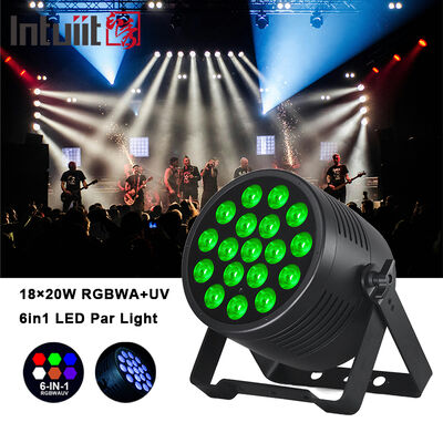 เวทีกลางแจ้งแสง IP65 กันน้ำ 18x20W LED Par RGBWA + UV 6 in 1 DMX512 ล้างสำหรับงานแต่งงานปาร์ตี้ดิสโก้กิจกรรมอาคาร Facade