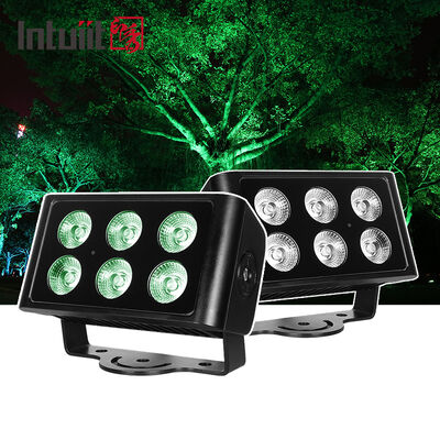 กลางแจ้ง 6x5W RGBW 4in1 LED ไฟฟ้าน้ําท่วม IP65 กันน้ํา DMX512 สถาปัตยกรรม ล้างแสง ล้างผนังสําหรับหน้าต่างสวนอาคาร