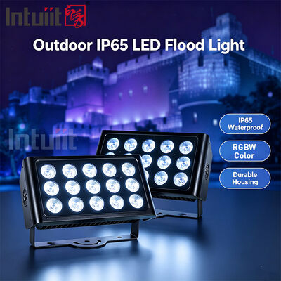ไฟสปอร์ตไลท์ LED 15x5W RGBW 4-in-1 IP65 สำหรับภายนอกอาคาร — DMX512 กันน้ำ ลำแสงกว้าง สำหรับสวน เวที และไฟอาคาร