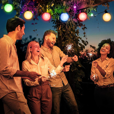 IP54 1x1.8W 5050 LED String RGBW dmx เปลี่ยนสีสมาร์ทโคมไฟตกแต่งต้นไม้ Christmas Lights