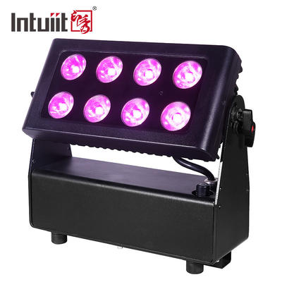 8 * 15w Ip65 กลางแจ้งกันน้ำนำเครื่องซักผ้าฝาผนังแบตเตอรี่ขับเคลื่อนเวทีเมืองสีนำแสงล้าง