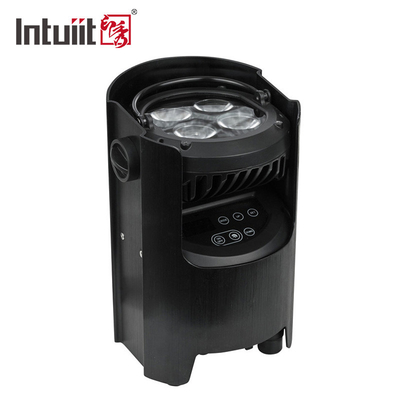 ชาร์จ DMX ไร้สายกลางแจ้ง LED Par Light แบตเตอรี่ขับเคลื่อน 4 In 1 RGBWAUV 4 * 12W พร้อม IR Controller