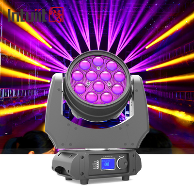 มุมกว้าง 5-60 องศาซูมล้างหัวย้าย 12 * 10W RGBW 4-in-1 DMX LED ย้ายหัว light